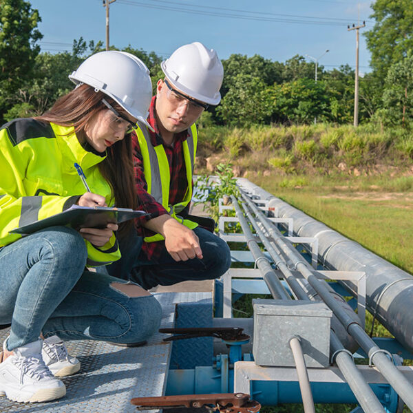 environmental engineers work at wastewater treatment plants,wate