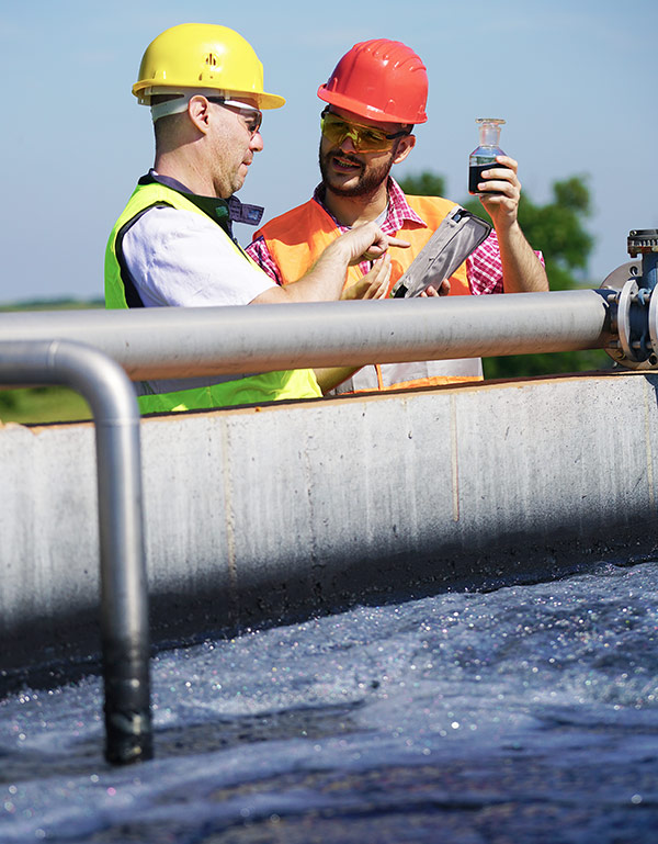 engineers conducting a quality of water test